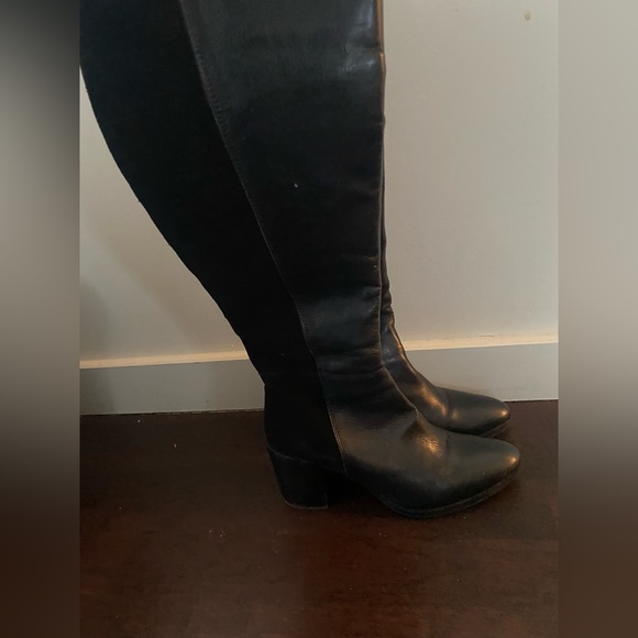 Catherine Malandrino black leather and suede riding boots - Picture 5 of 11
